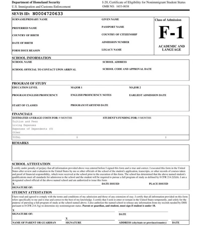 I-20 form