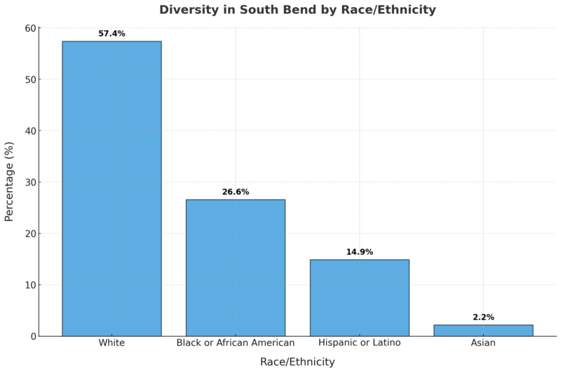 Diversity In South Bend By Race/Ethnicity Chart