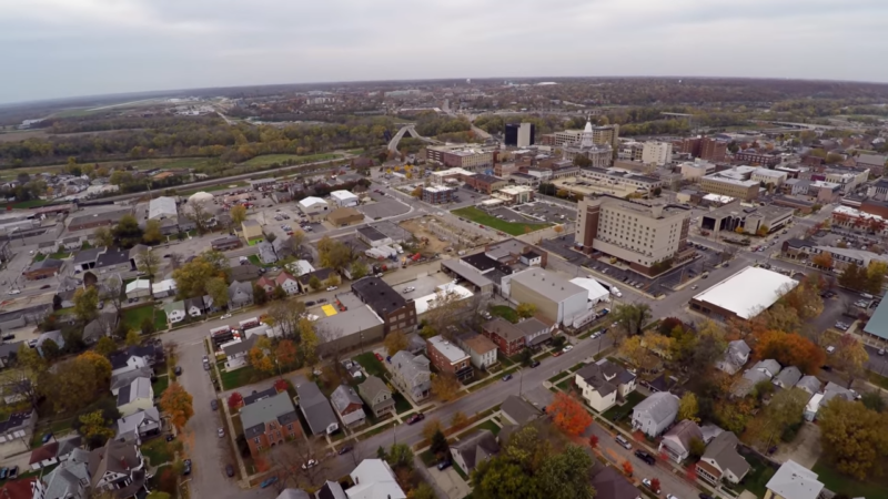 Aerial View of Downtown Lafayette, Indiana